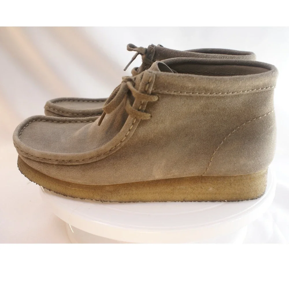 Clarks Originals Wallabee Men‎ 8M Taupe Suede Moccasin Boots 26103605 Crepe Sole